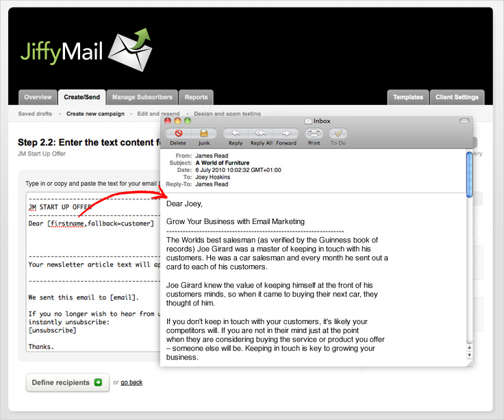 Personalise Emails